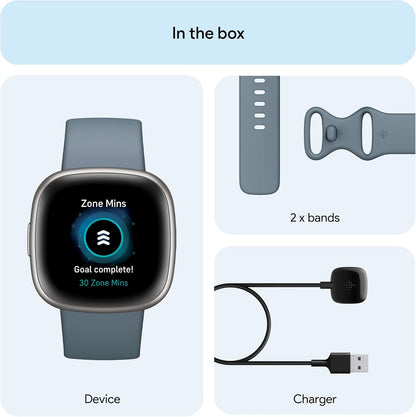 Smartwatch Versa 4: Advanced Fitness Smartwatch with Built-in GPS + 24/7 Heart Rate, Daily Readiness Score, 40+ Exercise Modes, Sleep & Stress Tracking | 1-Year Warranty, 14-Day Hassle-Free Returns